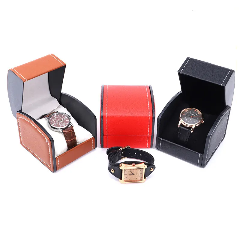 Présentoir de cadeaux de mode en gros Boîte d'emballage de montre de luxe Boîte de présentation de stockage de montre à rabat incurvé