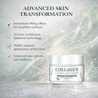 Crème liftante 3D pour le visage, raffermissante et tenseur, hydratante pour peaux relâchées, traitement de contouring avec peptides pour une ligne de mâchoire définie