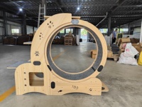 Roue de marche large en bois pour chat Roue d'exercice pour chat Tapis roulant Grande roue pour chat avec mangeoire et nid pour la course