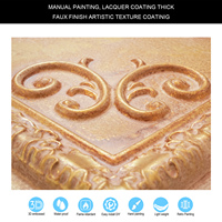 Plaques de plafond en PVC imitation peinture dorée vintage, design européen en relief, panneau mural intérieur, imperméable, décoration de salon de manucure PL08