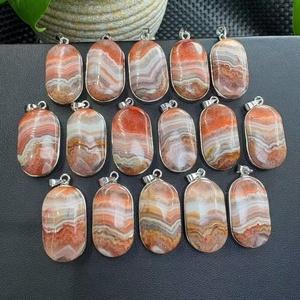 จี้หินอาเกตอเมทิสต์ธรรมชาติทรงวงรี ประดับทองแดง ดีไซน์ลายเส้นสีม่วงแบบหลายชั้น สวยงามไม่ซ้ำใคร - Product Image 6
