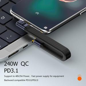 Câble de données USB-C mâle/femelle, charge rapide PD 240W 40Gbps OTG FPC, cordon court Type-C 4.0 pour <span class=keywords><strong>ordinateur</strong></span>, batterie externe, disque dur - Product Image 3