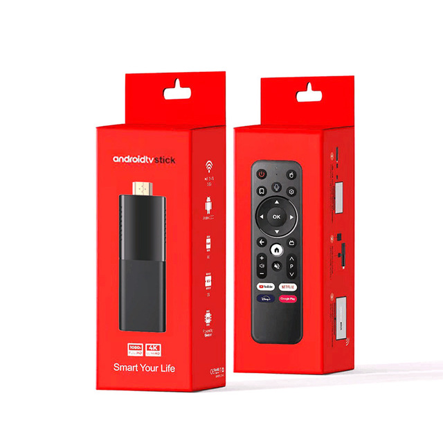 2026 Best 4K HDR Android 10.0 TV Stick Q3 2gb 8gb Tv Dongle ATV Interface with B T Voice Remote
