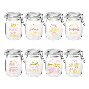 16oz 32oz round Christmas Cookie Food Glass Mason Jar American Style Swing Top Lids for Kitchen for Canning and Giveaways
