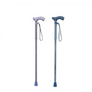 Bastón Plegable con Mango en T de 5 Secciones, Punta de Goma con Patrón Grabado OEM, Capacidad de 250 LBS - Product Image 1