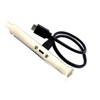 Kabel Adaptor Panel Depan USB 3.2 Gen 2 20Gbps dengan Pelindung Jalinan dan Selubung PVC, Tipe-C Female 20-Pin, Tipe-E Male, Pengisian Cepat 5A