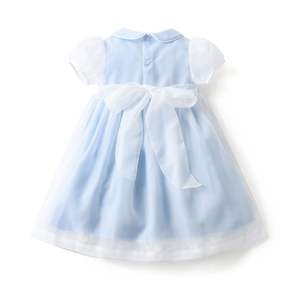 2024 estate fatto a mano in Chiffon Smocked Peter Pan collare vestito per le bambine i più piccoli ODM all'ingrosso per bambini vestiti <span class=keywords><strong>da</strong></span> Boutique - Product Image 2