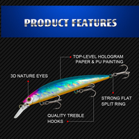 HONOREAL HNTG010 110mm 39g 0-3m Coulant Halco Laser Pro 3d Eyes Luminous Fishing Lures Minnow Hard Baits