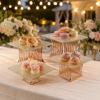 XINGPAI Fournitures De Restauration Carré Gâteau Stand Buffet Riser De Mariage Traiteur Gâteau Stand Buffet Alimentaire Présentoir