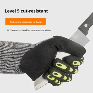 Guanti di Soccorso Antiurto, Antitaglio, Antiperforazione, Antipizzicamento con Polsino in Maglia per Vigili del Fuoco, Minatori - Product Image 6