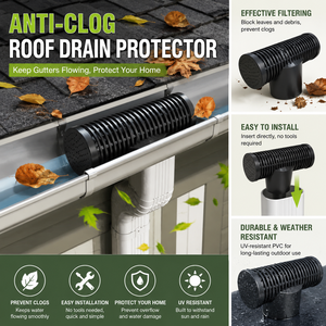 Protector de desagüe de PVC antiobstrucciones de fácil instalación, filtro de hojas y protectores de canalón. - Product Image 5