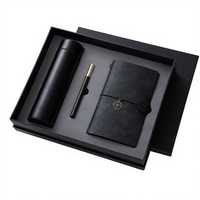 Coffret Cadeau d'Affaires Moderne : Tasse en Acier Inoxydable avec Affichage de Température Intelligent, Carnet A6 et Journal de Voyage Isotherme (Ensemble de Trois Pièces)