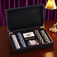 Boîte de rangement de jetons de poker de luxe en cuir OEM&ODM, 300 pièces, design robuste, sans jetons
