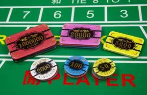 Bộ Chip Poker Tùy Chỉnh 40Mm 43Mm 45Mm Acrylic Hai Lớp Đồng Mã Hổ Bộ Chip Poker