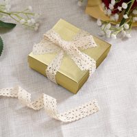 Boîte cadeau en carton doré de petite taille, garnie de coton, avec couvercles, pour l'emballage et la présentation de bijoux