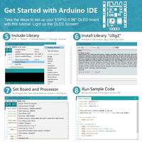 Carte de développement Esp32 avec écran OLED de 0,96 pouce, ch340, module sans fil wifi+ble, micro USB pour Arduino/micropython