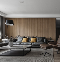 Panneau mural intégré en fibre de bambou 3D, imperméable et écologique, pour fond de télévision, style moderne et simple pour salon