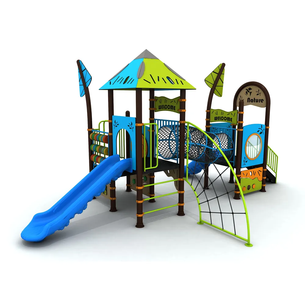 kids play area outdoor playground equipment PE playground commercial parque infantil exterior