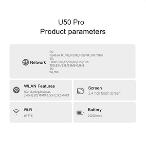 Router WiFi 6 5G Móvil con SIM, Batería Externa de 10000mAh, Módem 4G Portátil, Función NSA/SA, NFC, VPN, WiFi Móvil 5G U50 Pro - Product Image 5
