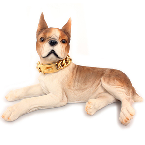 Luxus Gold Schnalle Hunde kette Halsband Edelstahl Hunde halsband für große große Hunde - Product Image 2
