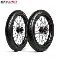 Ensemble de pneus CST S1 Supermoto 17 pouces pour Surron Light Bee LBX, moyeu CNC argenté, pièces de conversion pour moto électrique tout-terrain et course sur route