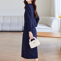 Ensemble de robe de costume pour femme de style rétro français de haute qualité pour les affaires, élégant et stylé, ensemble deux pièces pour les hôtesse