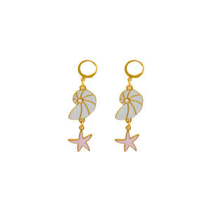 Boucles d'oreilles pendantes tendance en acier inoxydable 316L plaqué or PVD, motif étoile de mer, bijoux pour femmes - Product Image 1