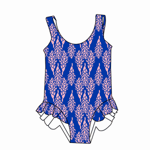 Hot Summer <strong>Girl</strong> <strong>Children</strong> <strong>Swimsuit</strong> with Lace Hawaii Prints Sleeveless Breathable Soft Kids <strong>Girls</strong> Swimwear - Product Image 2