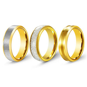 24K 18Kゴールドリングタングステン6mm新デザインスライバーゴールドタングステンリングマン - Product Image 4