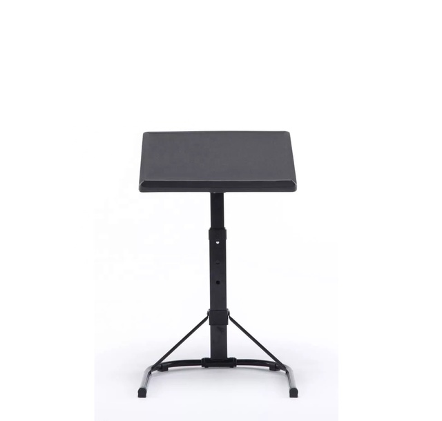 Black Height Adjustable Study Plastic Folding Computer Table Desk with Shelves