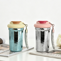 Tasse Thermos en Titane Pur Haut de Gamme, Portable, pour Voiture, 420 ml, Double Paroi, Isolation Sous Vide, pour Café