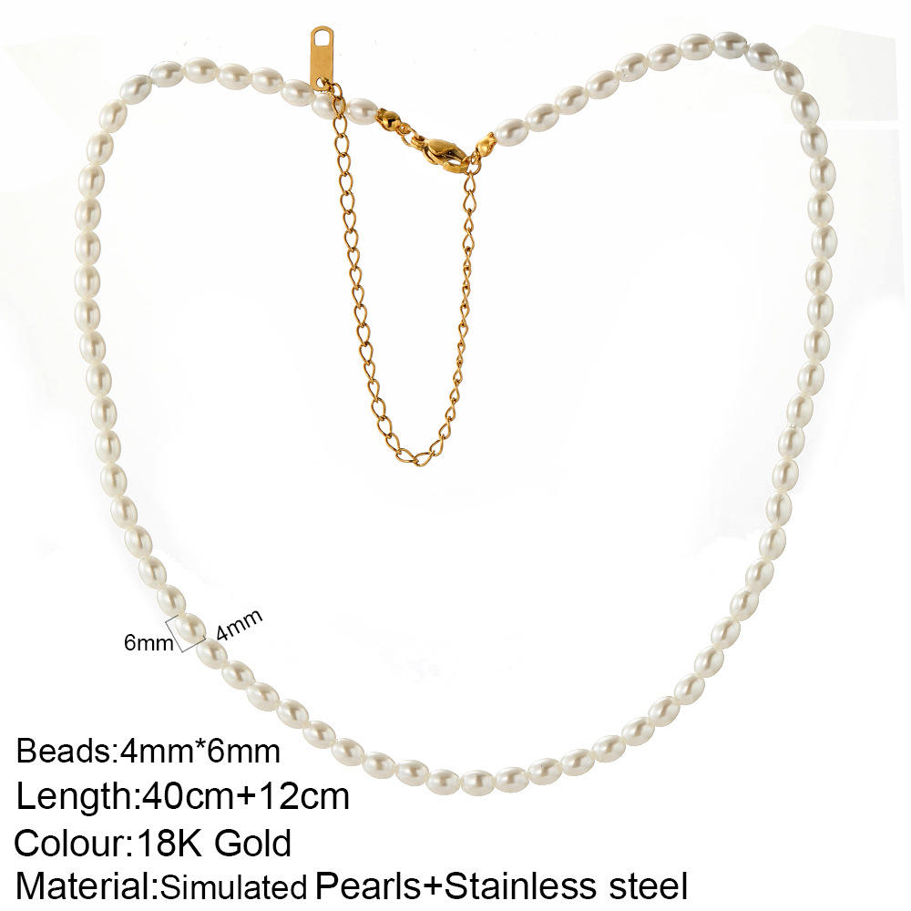 สร้อยคอไข่มุกรูปไข่40ซม. + 12ซม.