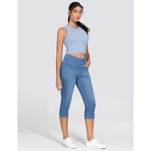 FOXA Jeggings en jean capri pour femme, effet ventre plat, coupe skinny, avec poches - Product Image 4