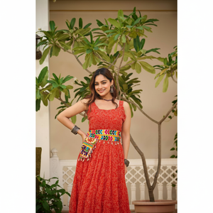 Vestido DE TRABAJO Gamathi para mujer para el Festival Navratri, vestido Garba tradicional bordado pesado de 12 metros con ropa de fiesta Choli - Product Image 1