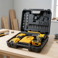 Ensemble de perceuse électrique sans fil à vitesse variable 21 V, mini perceuse avec chargeur de batterie, embouts de perceuse, embouts de tournevis, étui de transport