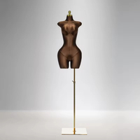 Vente en gros de mannequins féminins sur support en or de grande taille Demi-sexy Curvy Lady BBL avec grosses hanches et buste en fibre de verre pour femmes