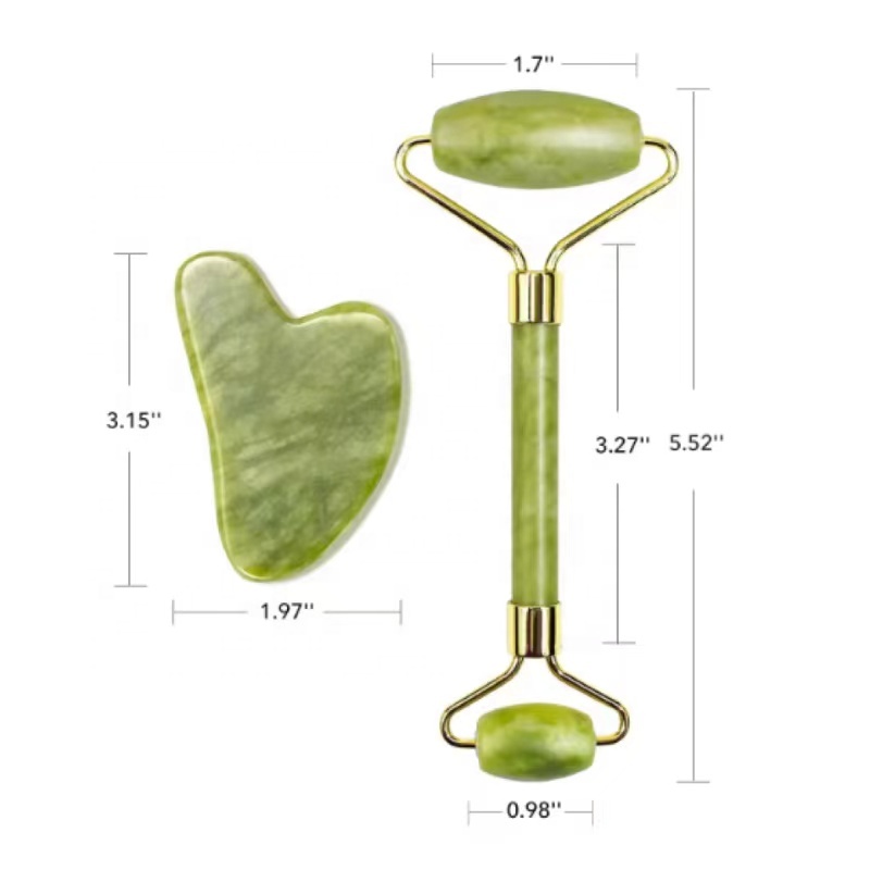 Кварцевый ролик Gua Sha & Jade с логотипом на заказ, инструменты для лица, хрустальный камень, ролик для лица и гуаша, набор для отечности и покраснения