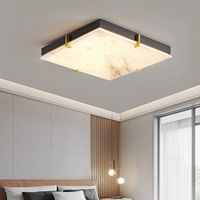 Plafonnier en marbre, style américain carré, minimaliste, pour chambre, salon, chambre principale, bureau, en albâtre, design moderne