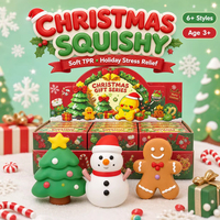 Jouets à presser en gros pour Noël : Sapin, Bonhomme de neige, Homme en pain d'épices, Cadeaux anti-stress en TPR, OEM ODM, Conformité ASTM REACH