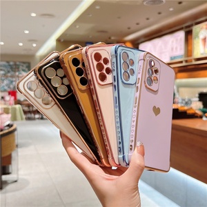 Funda para Teléfono con Patrón de Corazón Lateral para A52 A53 A13 5G A12, Funda de Lujo con Recubrimiento para Samsung Galaxy S25 Ultra S24 S23 - Product Image 1