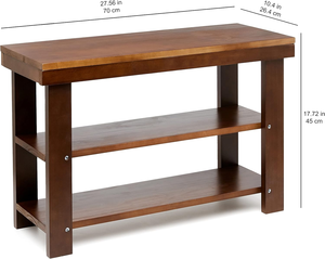 Zapatero de Bambú JUNJI, Banco con Estante <span class=keywords><strong>Plegable</strong></span> de 3 Niveles, Organizador Multifuncional para Almacenamiento en la Sala de Estar, Capacidad para Zapatos - Product Image 3