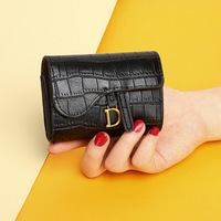 Dompet Kartu Kecil Multi Slot Mewah Berkualitas Tinggi Terbaru untuk Wanita, Motif Kulit Buaya, Desain Unik dan Elegan