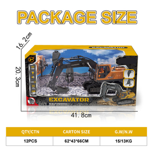 Modelo de Excavadora de Metal 2.4G, Excavadora de Aleación con Control Remoto de 14 Canales, 3 en 1, Broca Excavadora, Cabezal de Agarre para Niños - Product Image 5