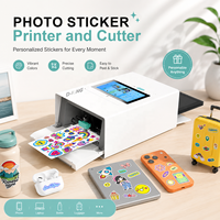 Mesin Pencetak & Pemotong Stiker Gambar DIY, Printer Foto Thermal Pintar, Mesin All-in-One untuk Cetak & Potong