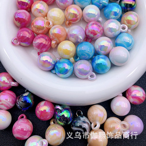 Alpine Cream Colored 16mm Round <b>Beads</b> With Hanging Hole Plated <b>Plastic</b> Resin For DIY Handmade Car Pendant Ornament Beading - Product Image 2