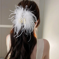 Plume Fascinator fleur pince à cheveux pour femmes chapeaux de mariée mariage Cocktail thé fête Derby Costume chapeau épingle accessoire de cheveux