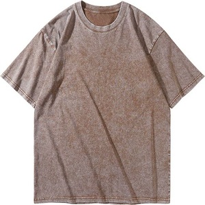 Custom 230G Heavyweight Washed 100% Cotton T Shirt OEM ODM Oversized Unisex Vintage Crew Neck Blank Short Sleeve <b>Tee</b> with Logo - Product Image 2