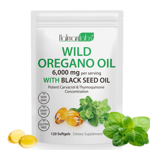 Hatmanlabs Complément Alimentaire <span class=keywords><strong>Huile</strong></span> d'<span class=keywords><strong>Origan</strong></span> <span class=keywords><strong>Sauvage</strong></span> Biologique Gélules 2 en 1 6000mg <span class=keywords><strong>Huile</strong></span> d'<span class=keywords><strong>Origan</strong></span> avec <span class=keywords><strong>Huile</strong></span> de Nigelle 200mg - Product Image 1