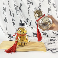 Nouvelle bouteille en forme de gourde, style chinois, gobelet à eau en plastique grande capacité 650 ml, matériau PET, gobelet d'emballage jetable