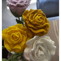 Handgemachte gehäkelte Baumwolle Thai Rose langlebige dekorative Blumen Pflanzen Neujahr Valentinstag Vatertag Geschenk ewig